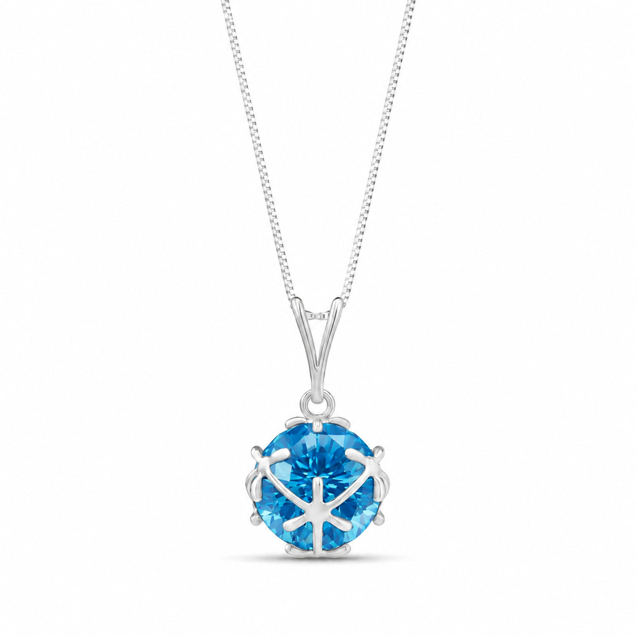 White Gold Rose Pendant Necklace Citrine 10K — Flora
