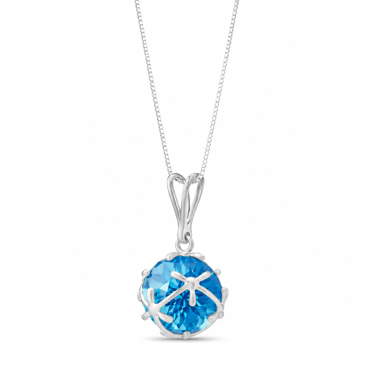 White Gold Rose Pendant Necklace Citrine 10K — Flora