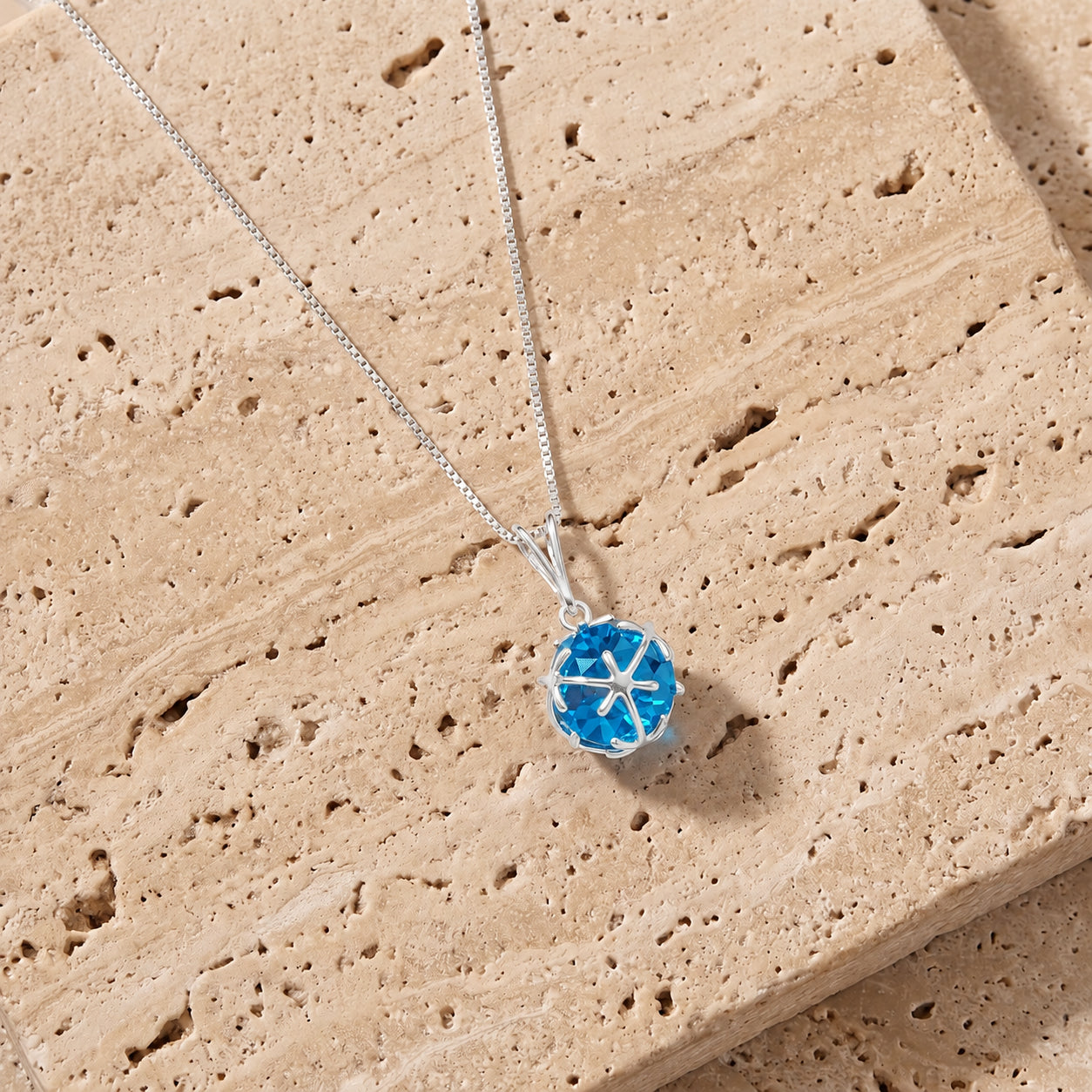 White Gold Rose Pendant Necklace Citrine 10K — Flora