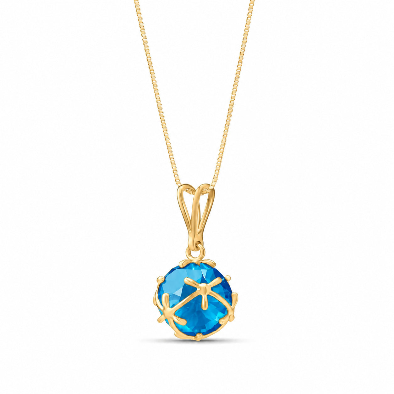 Yellow Gold Rose Pendant Necklace Citrine 10K — Flora
