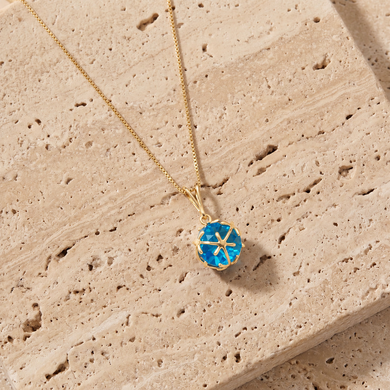 Yellow Gold Rose Pendant Necklace Citrine 10K — Flora