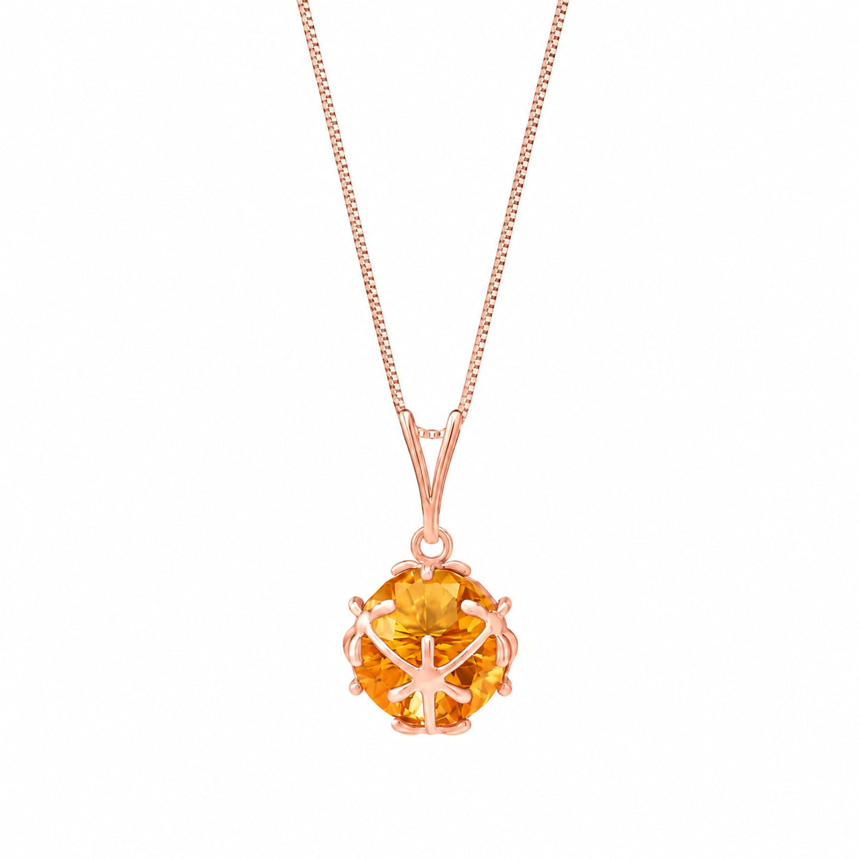 Rose Gold Rose Pendant Necklace Peridot 10K — Flora