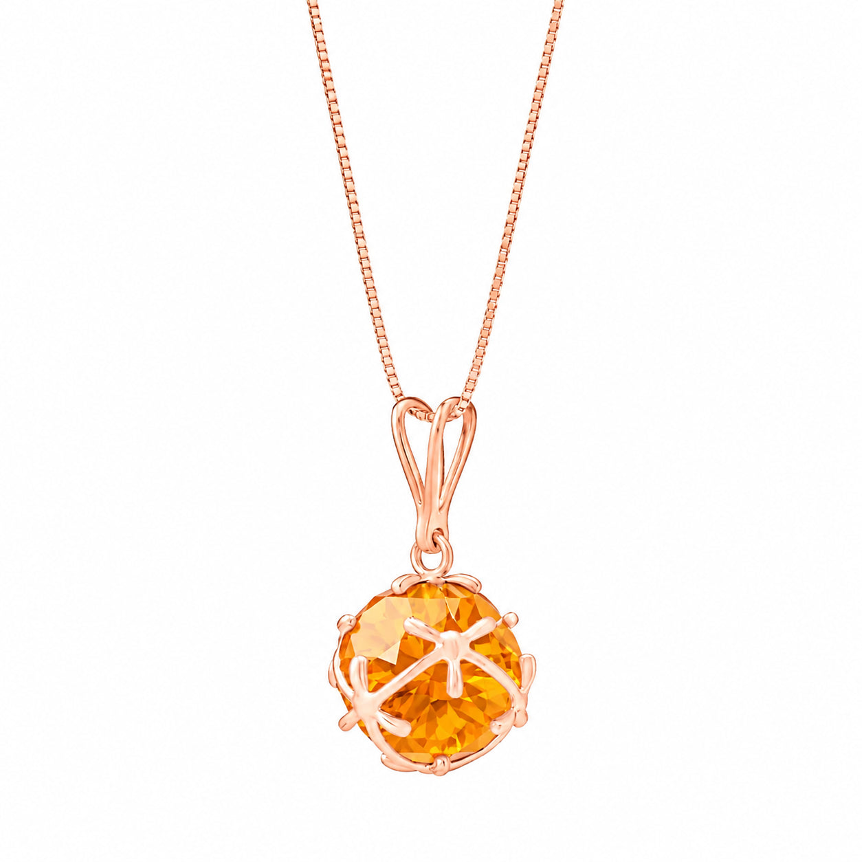 Rose Gold Rose Pendant Necklace Peridot 10K — Flora