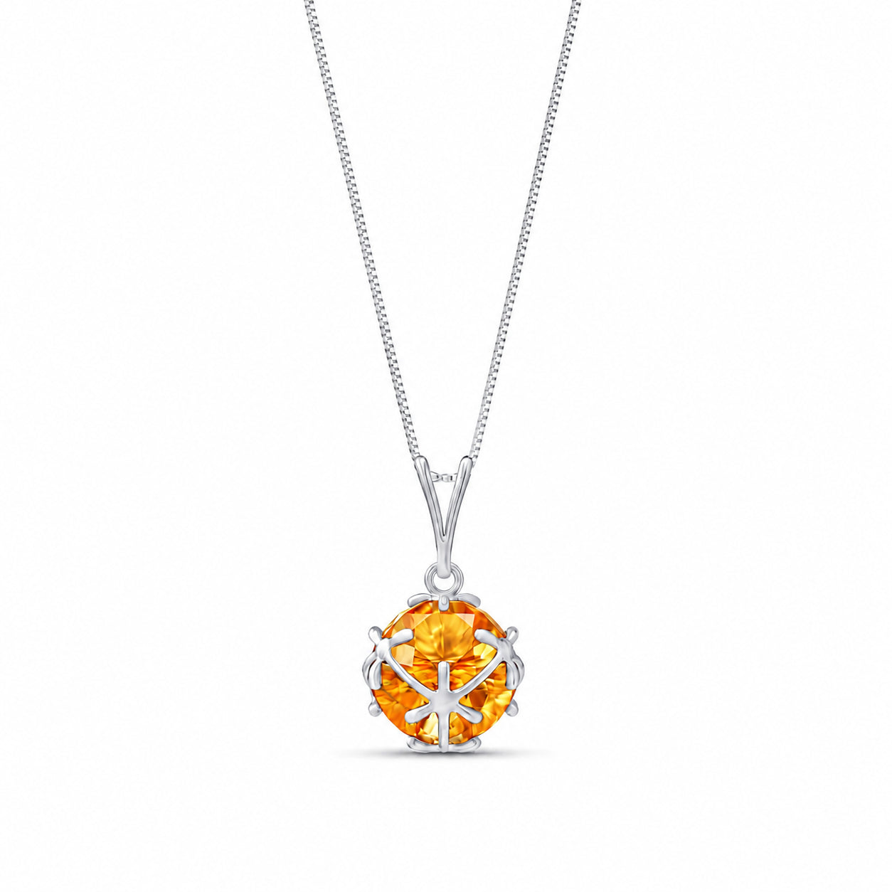 White Gold Rose Pendant Necklace Peridot 10K — Flora