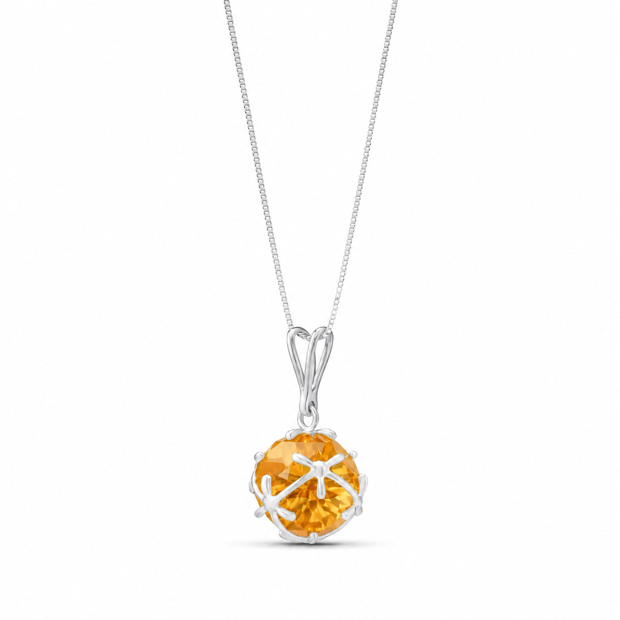 White Gold Rose Pendant Necklace Peridot 10K — Flora