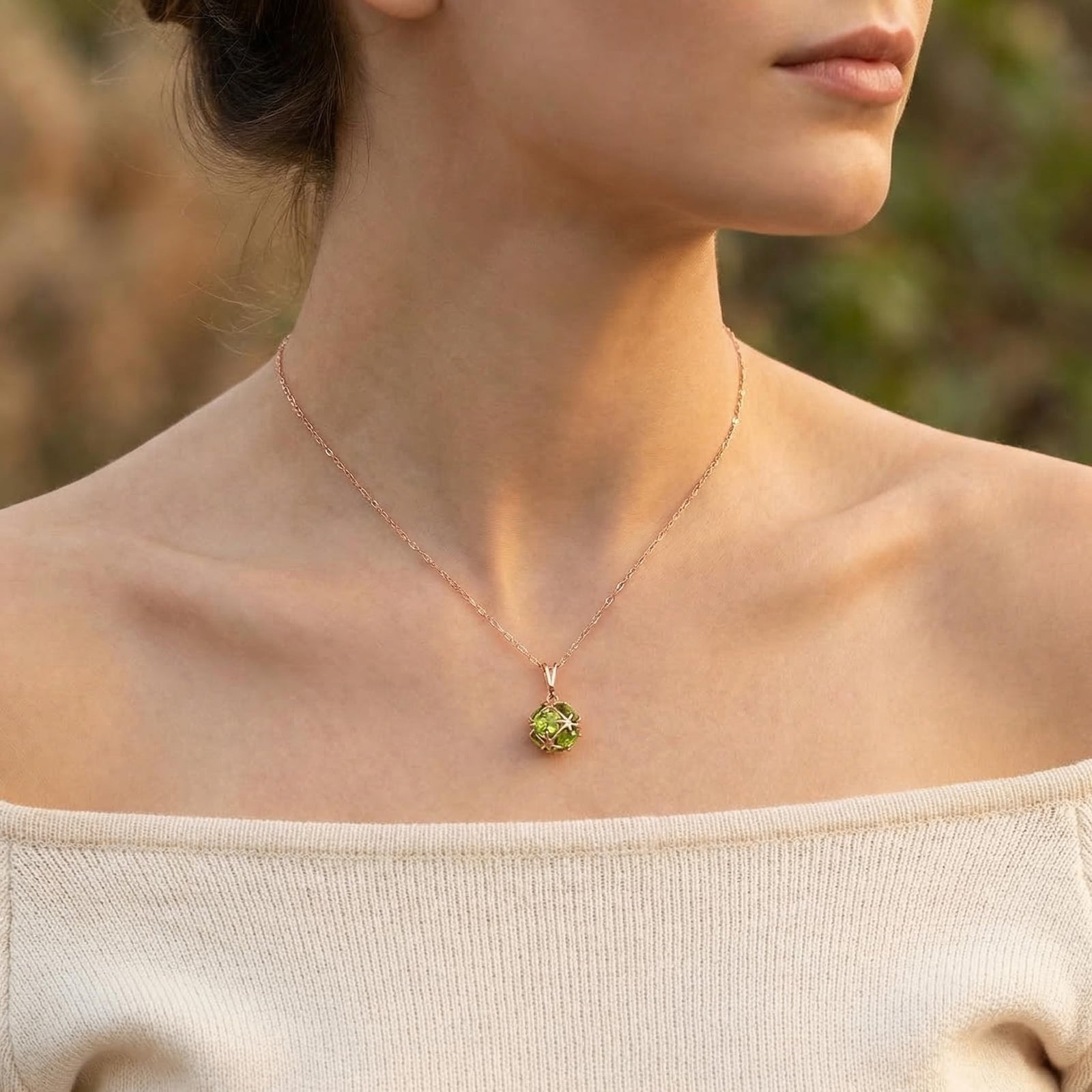 Flora Rose Pendant Necklace detail image — Veroni
