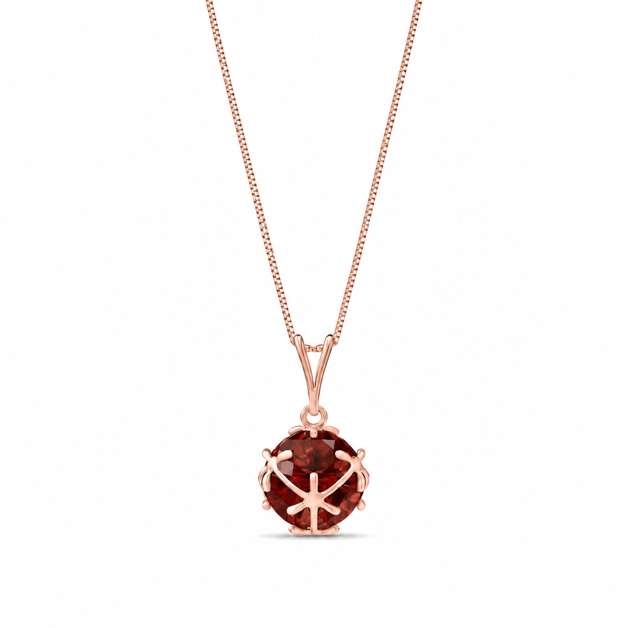 Rose Gold Rose Pendant Necklace Pink Topaz 10K — Flora