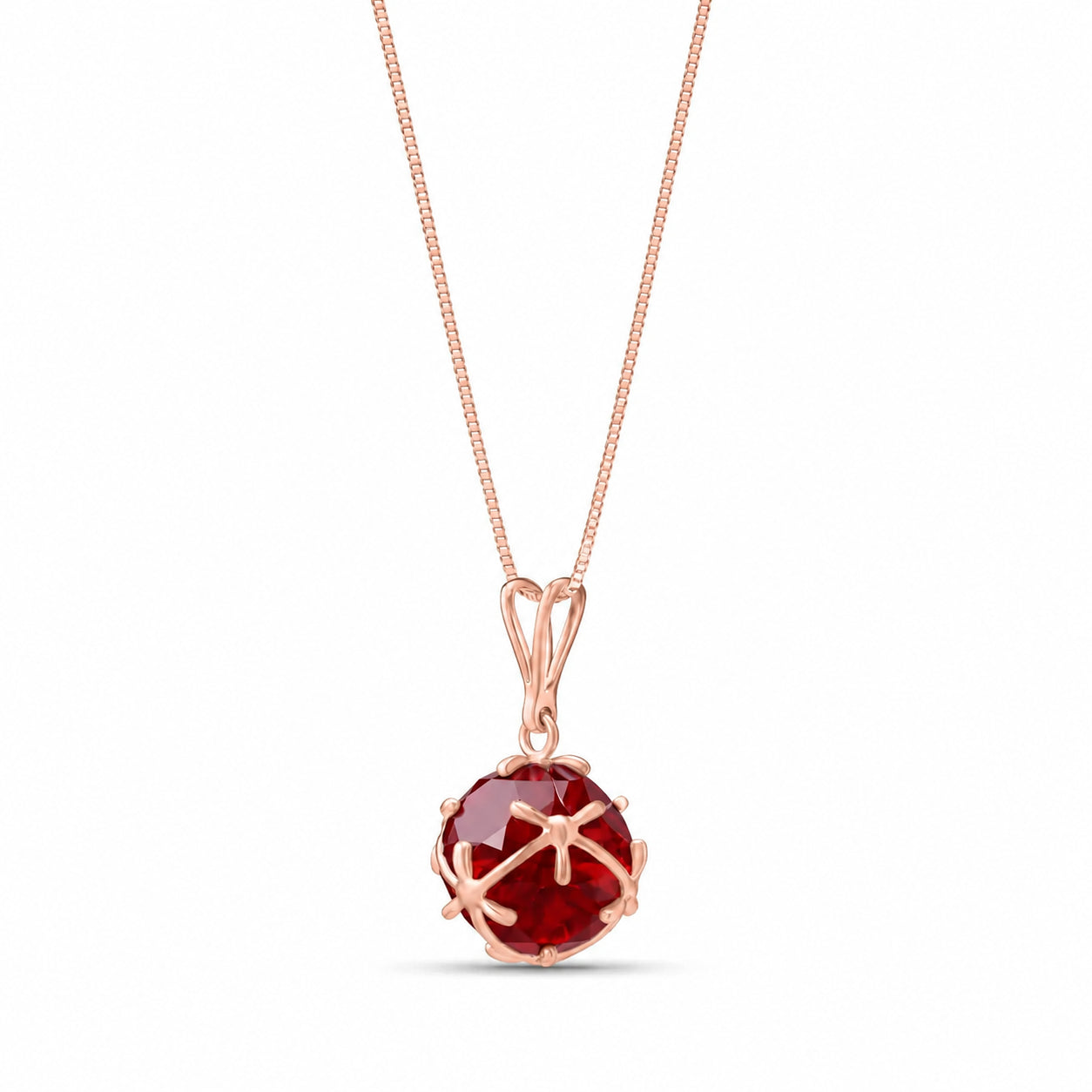 Rose Gold Rose Pendant Necklace Pink Topaz 10K — Flora