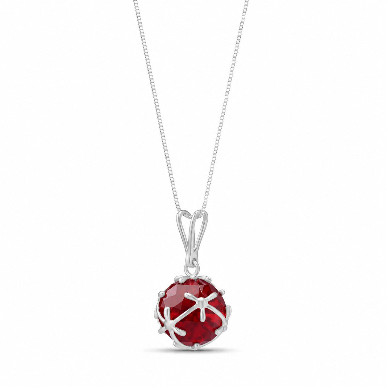 White Gold Rose Pendant Necklace Pink Topaz 10K — Flora