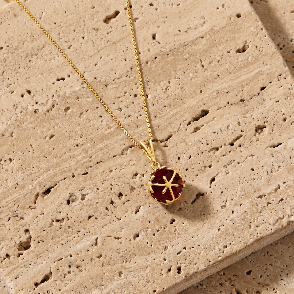 Yellow Gold Rose Pendant Necklace Pink Topaz 10K — Flora