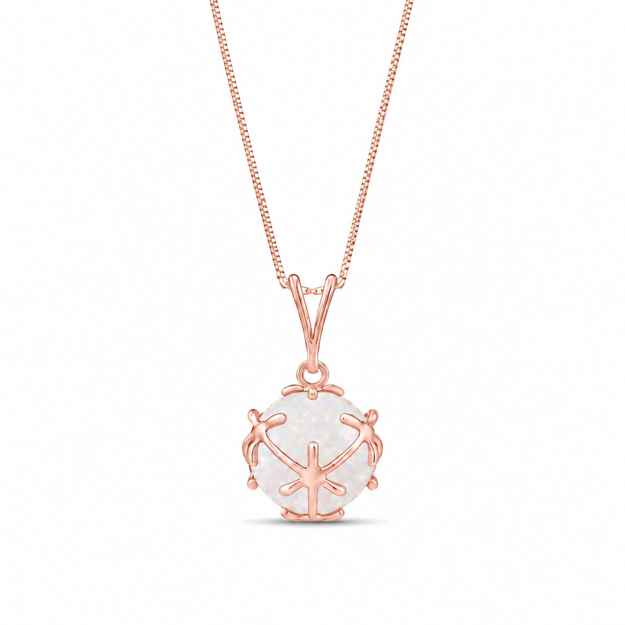 Rose Gold Rose Pendant Necklace Sapphire 10K — Flora