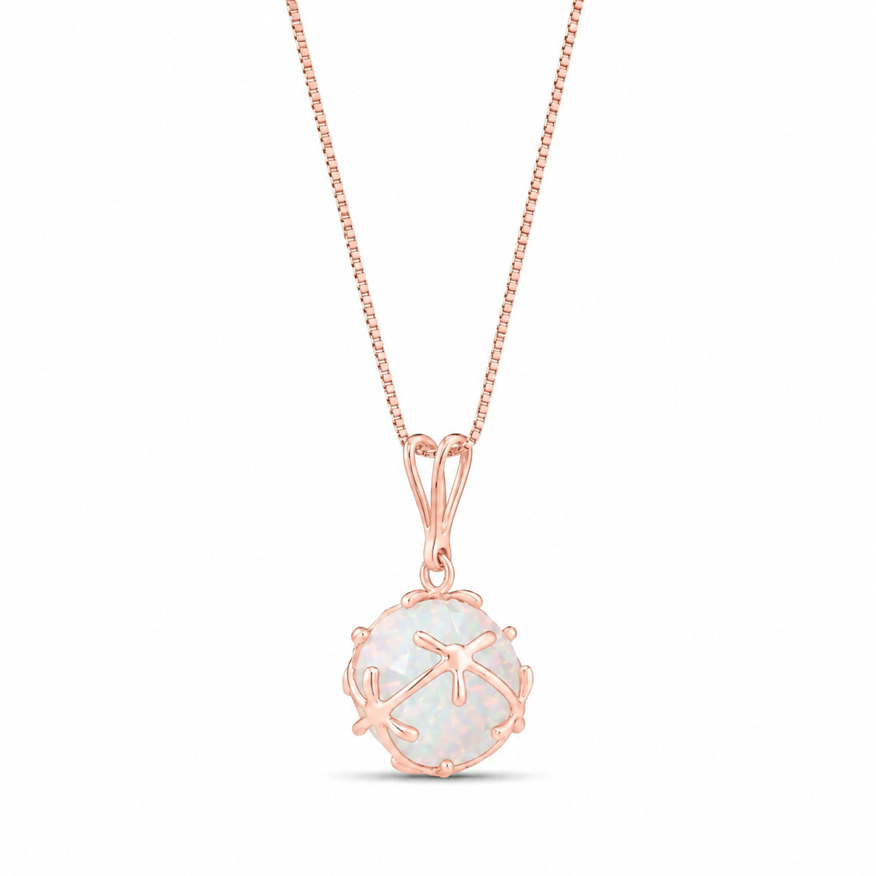 Rose Gold Rose Pendant Necklace Sapphire 10K — Flora