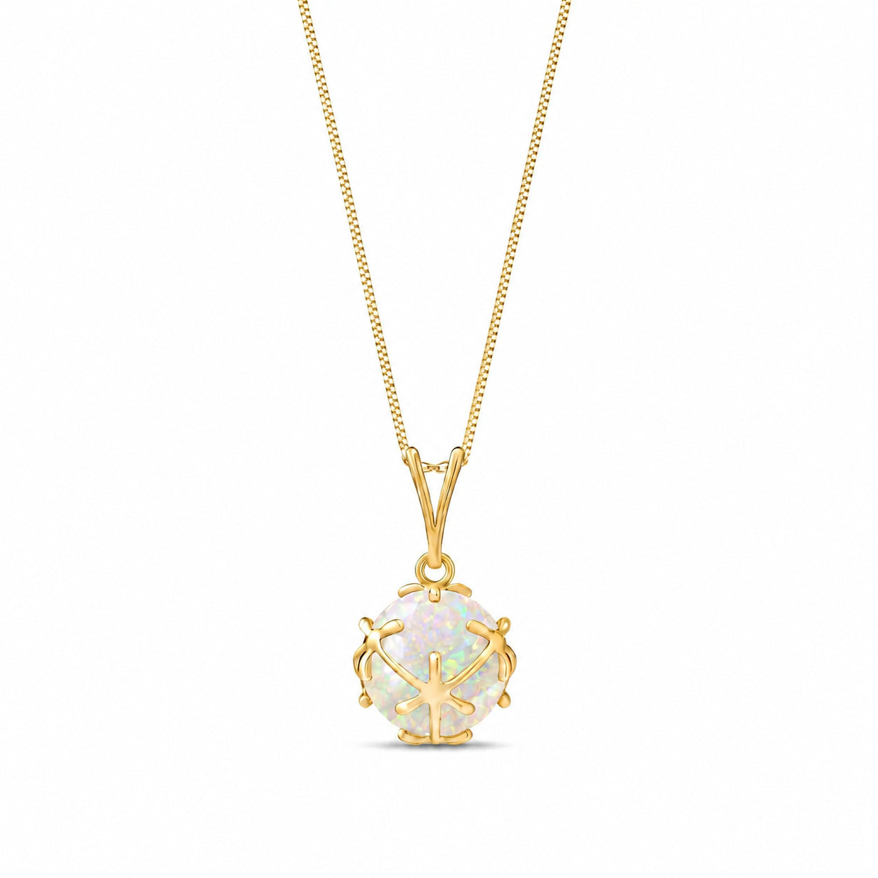 Yellow Gold Rose Pendant Necklace Sapphire 10K — Flora