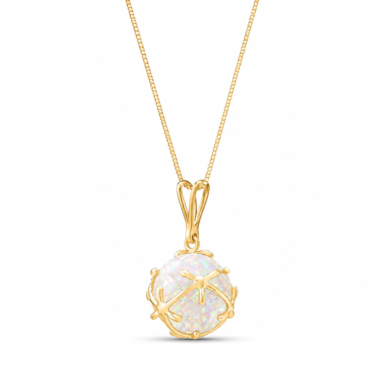 Yellow Gold Rose Pendant Necklace Sapphire 10K — Flora