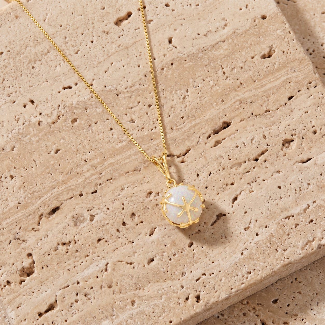 Yellow Gold Rose Pendant Necklace Sapphire 10K — Flora