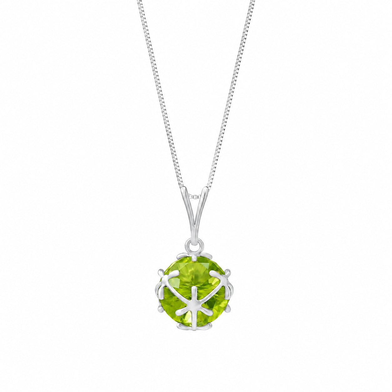 White Gold Rose Pendant Necklace Aquamarine 10K — Flora