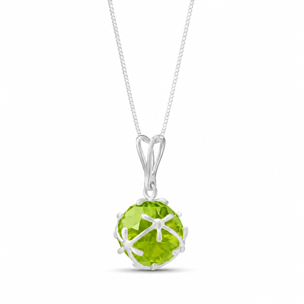 White Gold Rose Pendant Necklace Aquamarine 10K — Flora