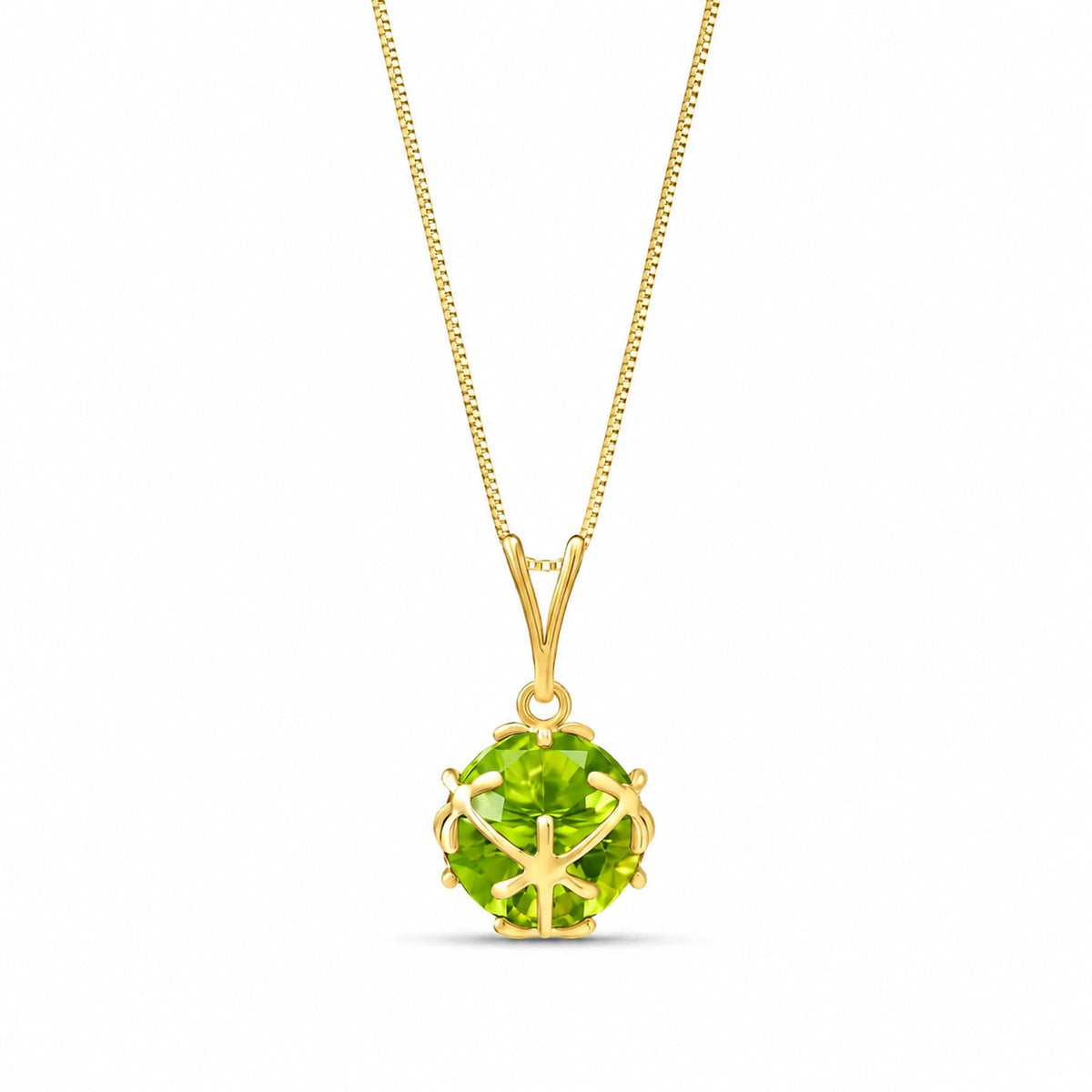 Yellow Gold Rose Pendant Necklace Aquamarine 10K — Flora