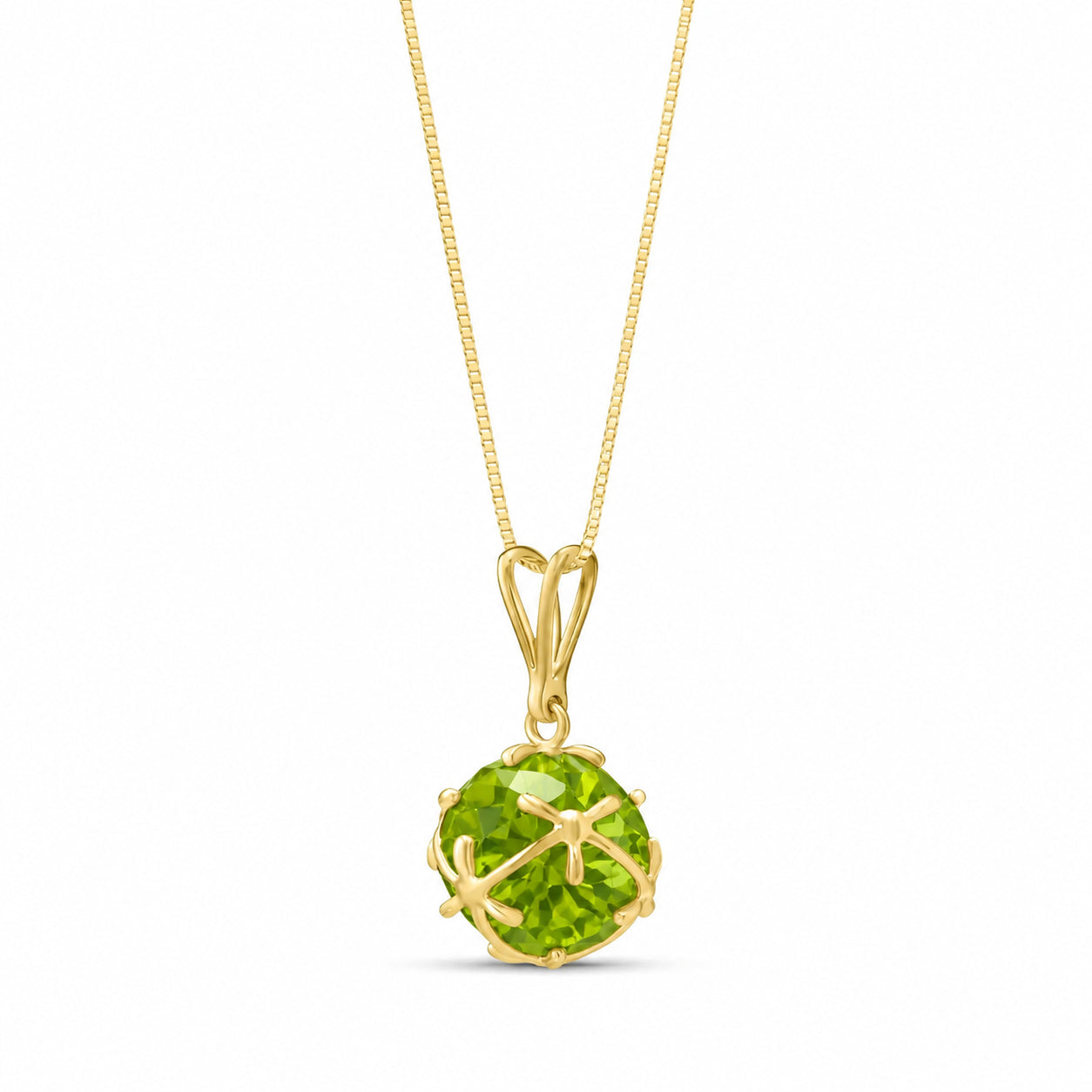 Yellow Gold Rose Pendant Necklace Aquamarine 10K — Flora