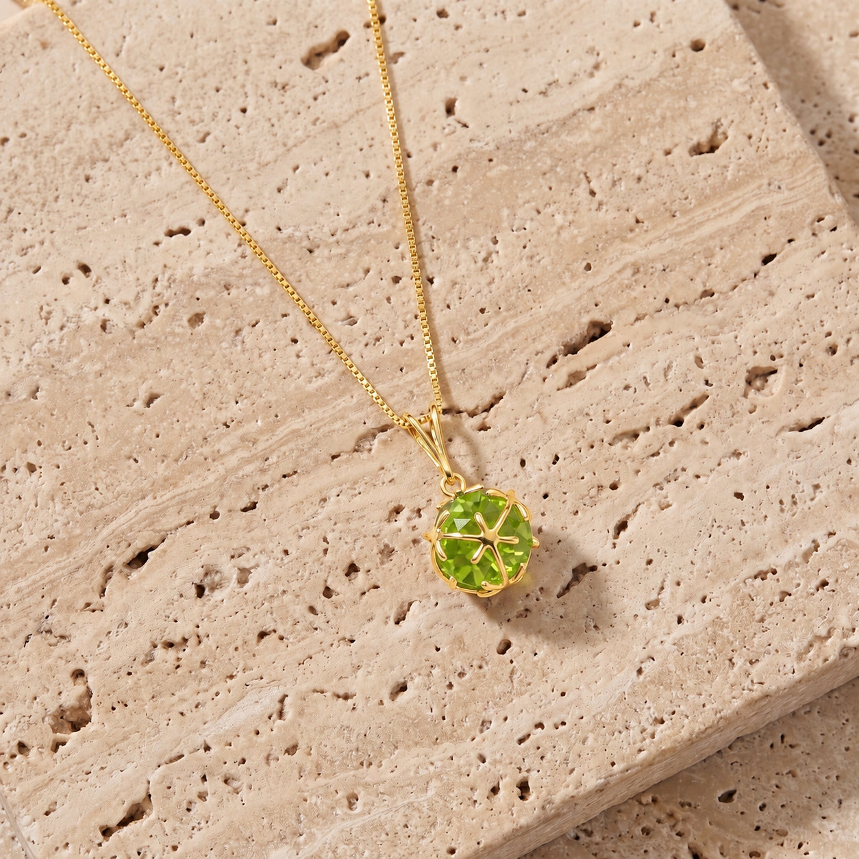 Yellow Gold Rose Pendant Necklace Aquamarine 10K — Flora