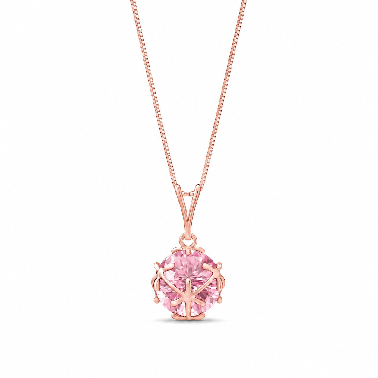 Rose Gold Rose Pendant Necklace Tanzanite 10K — Flora
