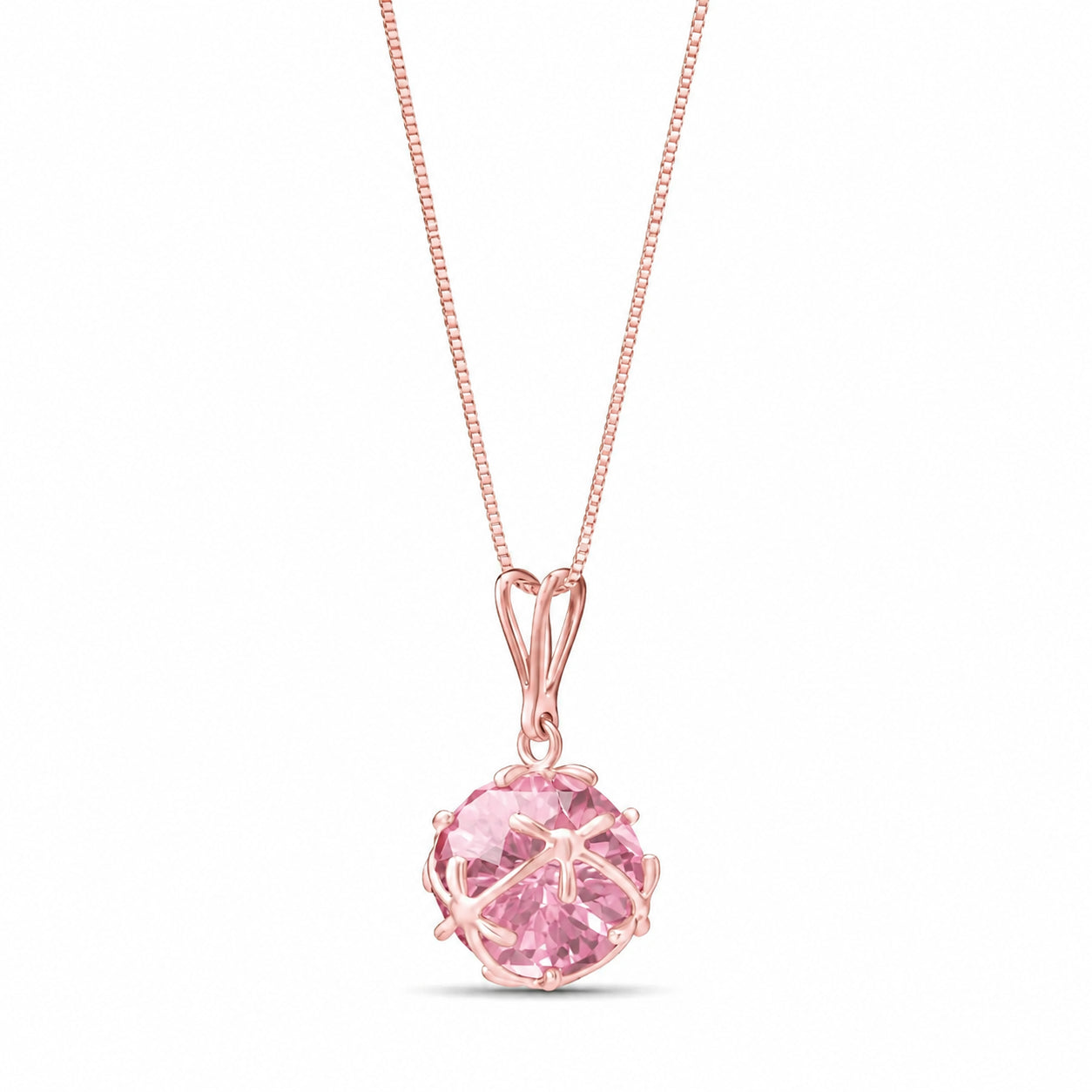 Rose Gold Rose Pendant Necklace Tanzanite 10K — Flora