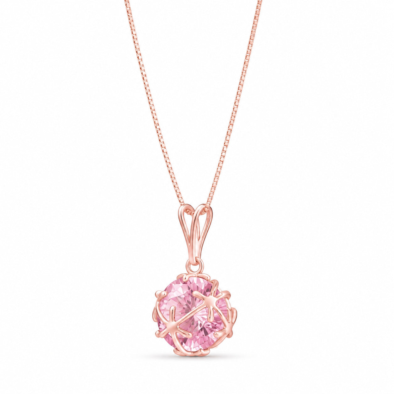 Rose Gold Rose Pendant Necklace Tanzanite 10K — Flora