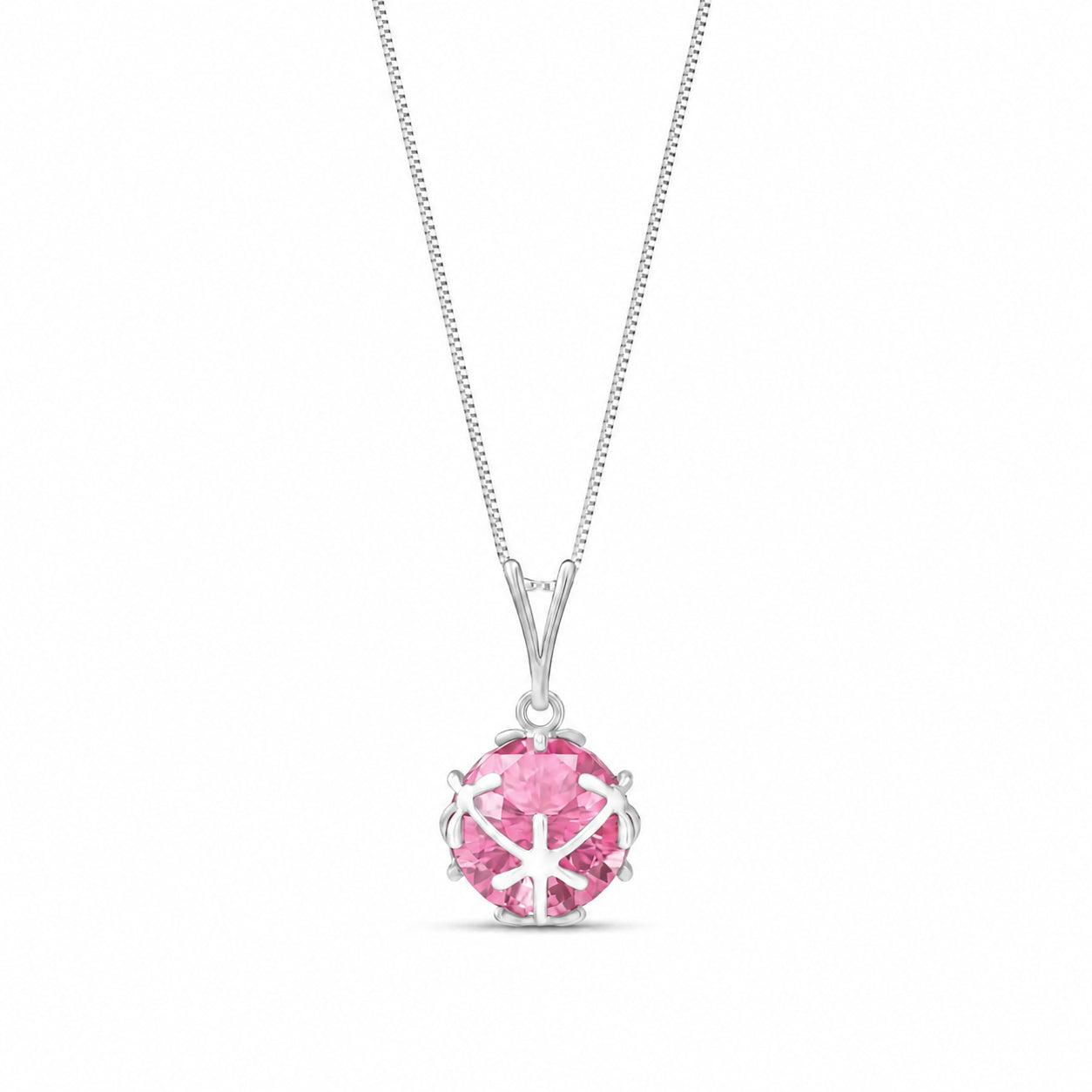 White Gold Rose Pendant Necklace Tanzanite 10K — Flora