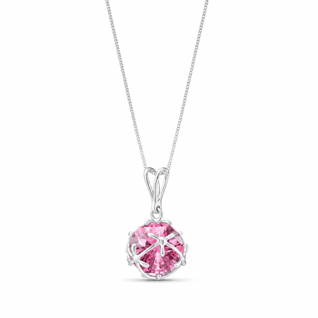 White Gold Rose Pendant Necklace Tanzanite 10K — Flora
