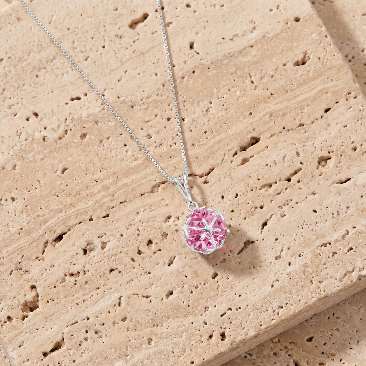 White Gold Rose Pendant Necklace Tanzanite 10K — Flora