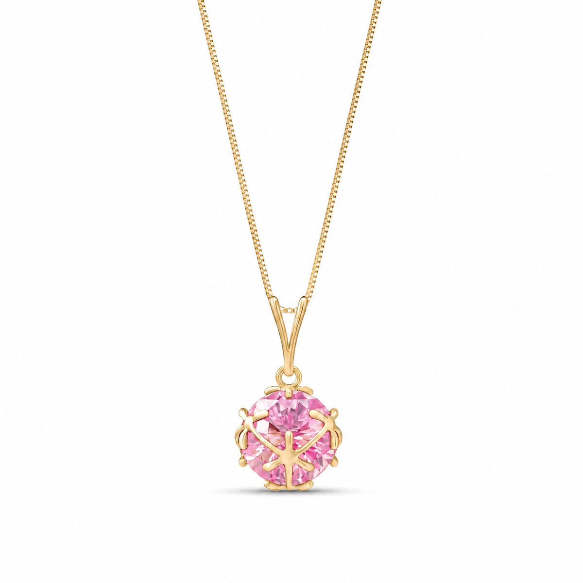 Yellow Gold Rose Pendant Necklace Tanzanite 10K — Flora