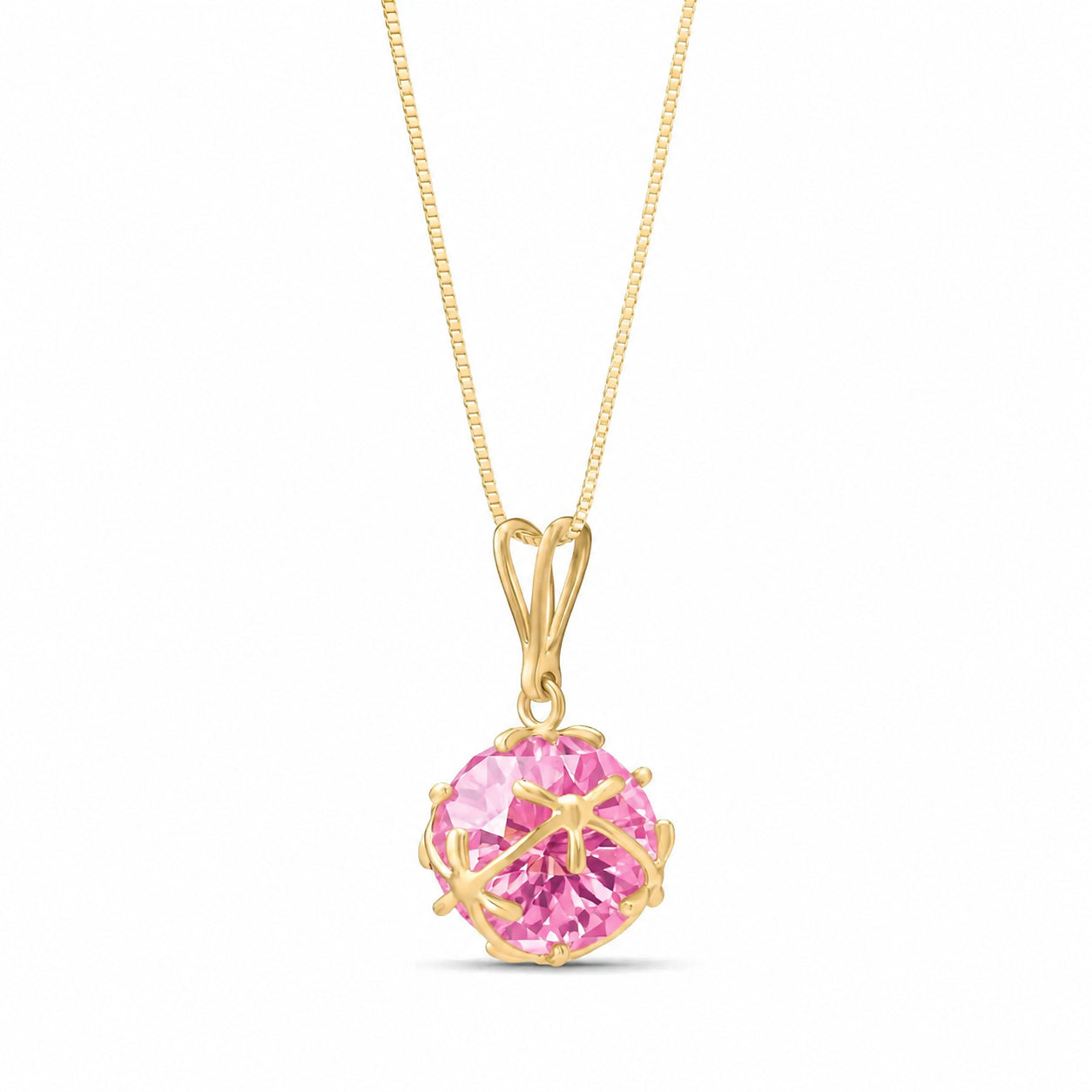 Yellow Gold Rose Pendant Necklace Tanzanite 10K — Flora