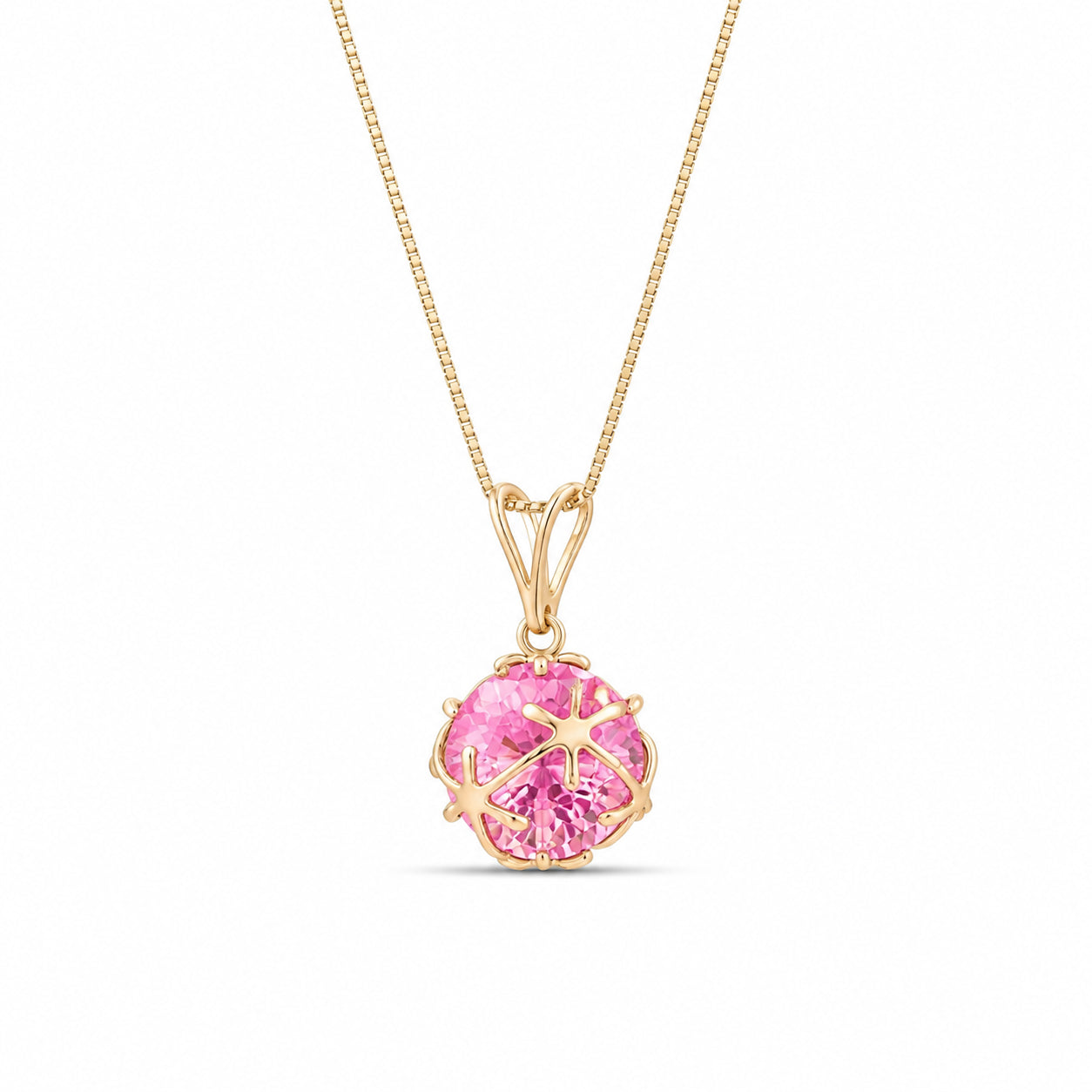 Yellow Gold Rose Pendant Necklace Tanzanite 10K — Flora