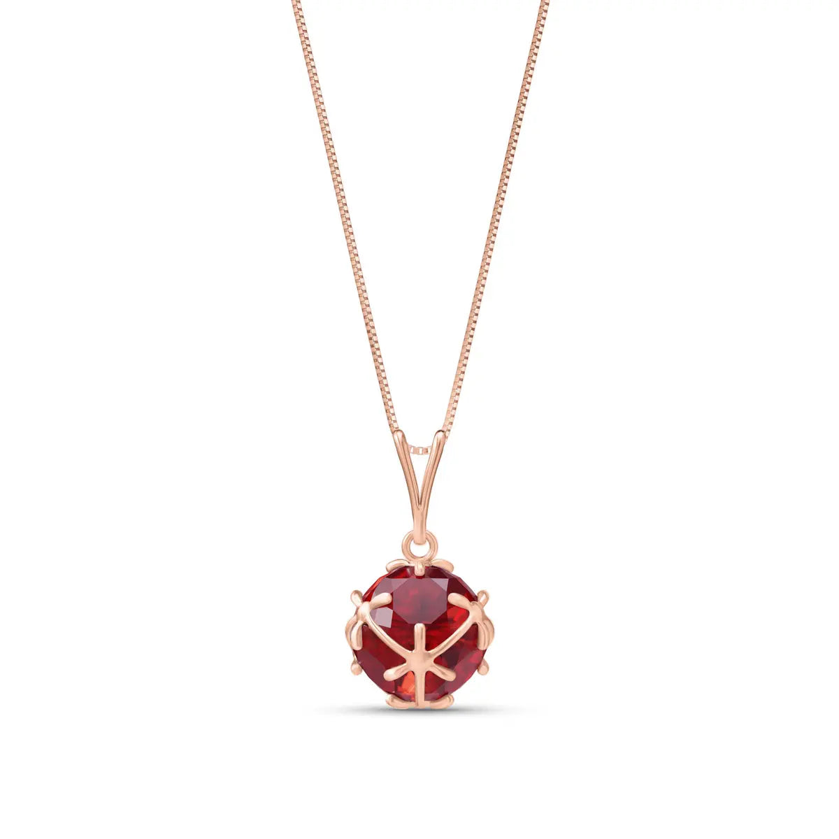 Rose Gold Rose Pendant Necklace Ruby 10K — Flora