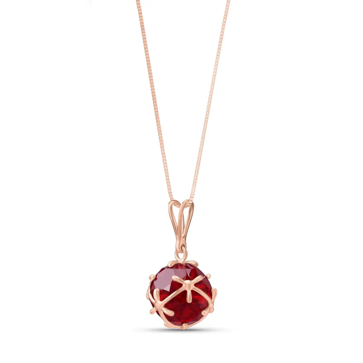 Rose Gold Rose Pendant Necklace Ruby 10K — Flora
