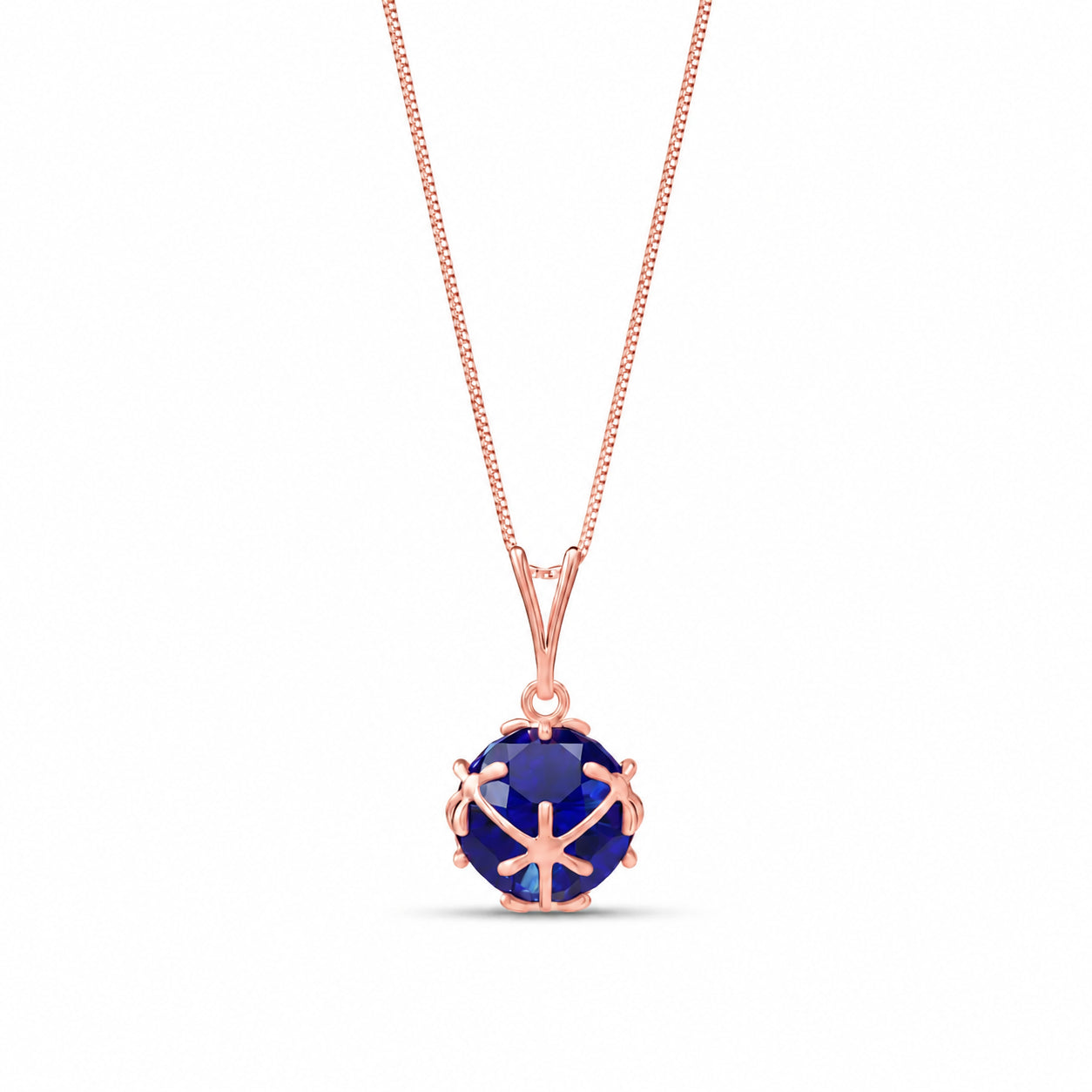 Rose Gold Rose Pendant Necklace Garnet 10K — Flora