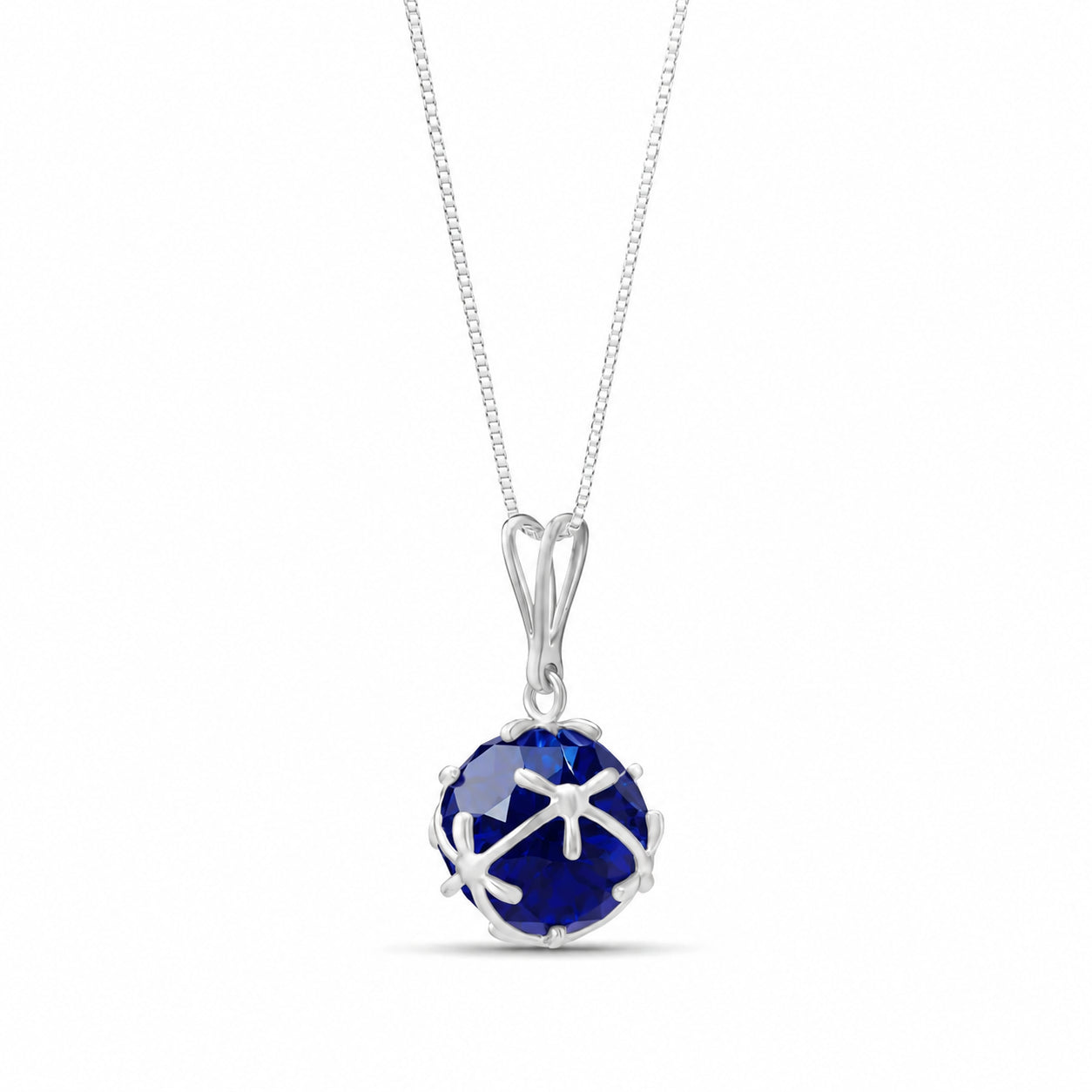 White Gold Rose Pendant Necklace Garnet 10K — Flora
