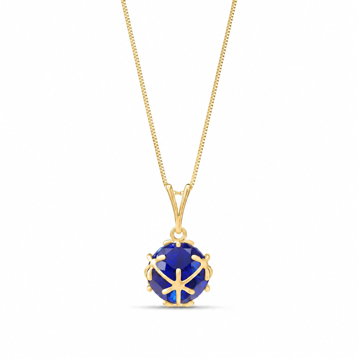 Yellow Gold Rose Pendant Necklace Garnet 10K — Flora