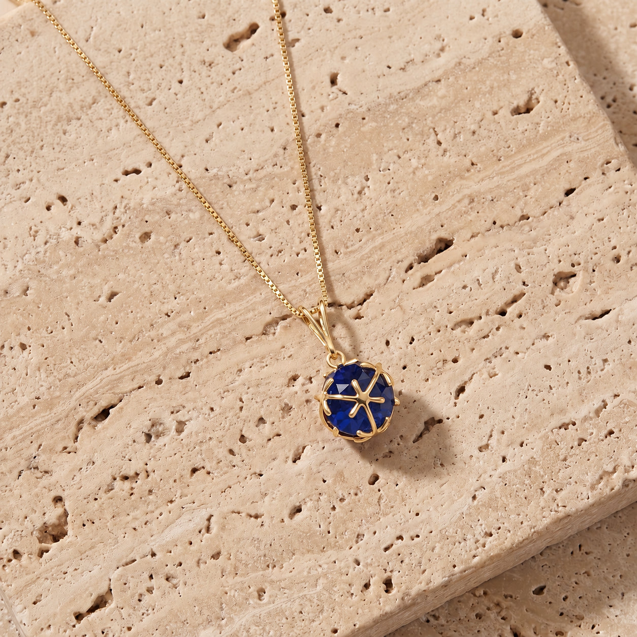 Yellow Gold Rose Pendant Necklace Garnet 10K — Flora