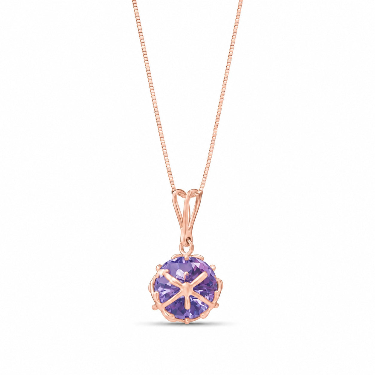 Rose Gold Rose Pendant Necklace Opal 10K — Flora