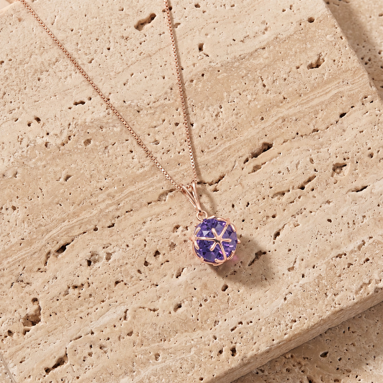 Rose Gold Rose Pendant Necklace Opal 10K — Flora
