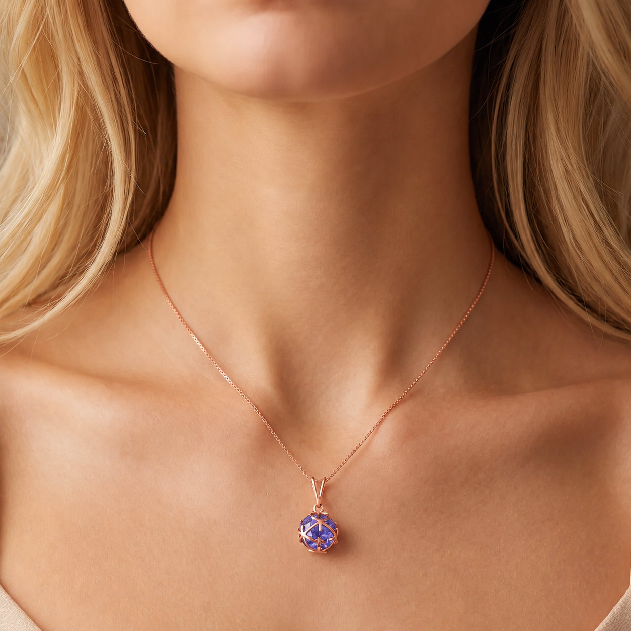 Rose Gold Rose Pendant Necklace Opal 10K — Flora
