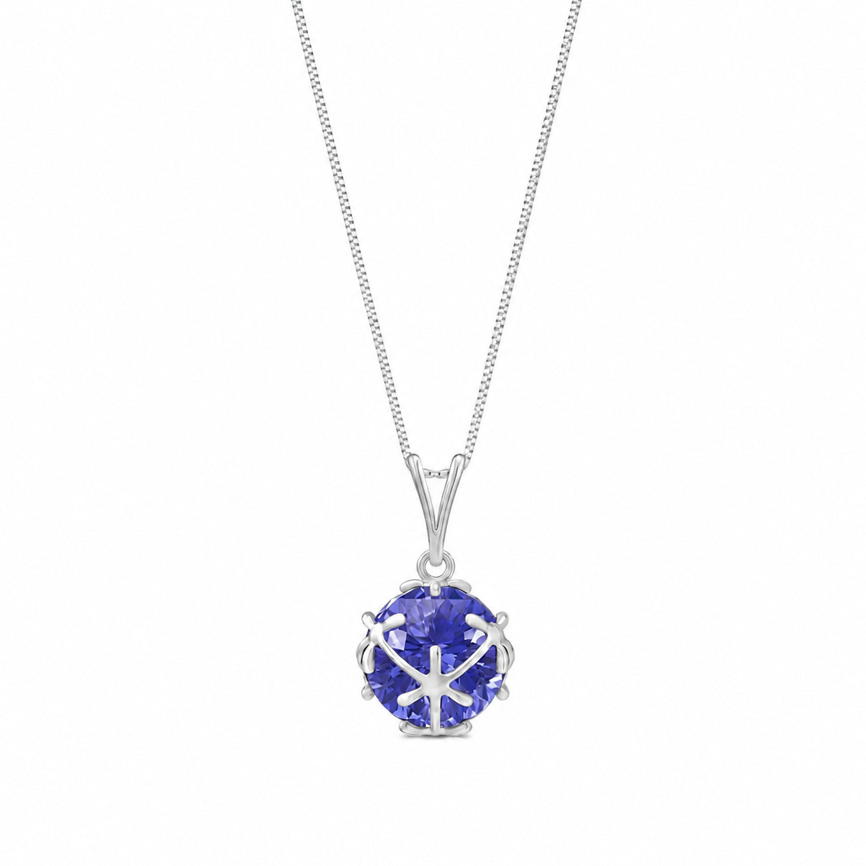 White Gold Rose Pendant Necklace Opal 10K — Flora
