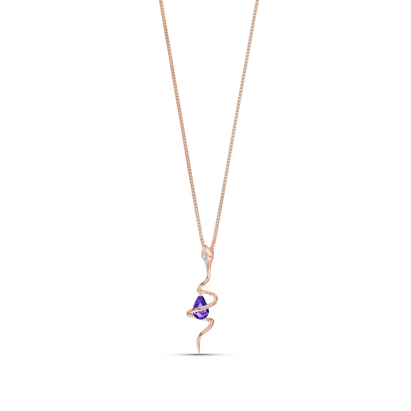 Rose Gold Pendant Necklace Amethyst 10K — Argentina