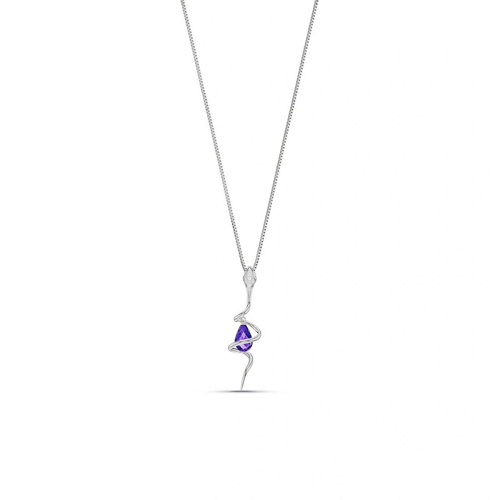 White Gold Pendant Necklace Amethyst 10K — Argentina