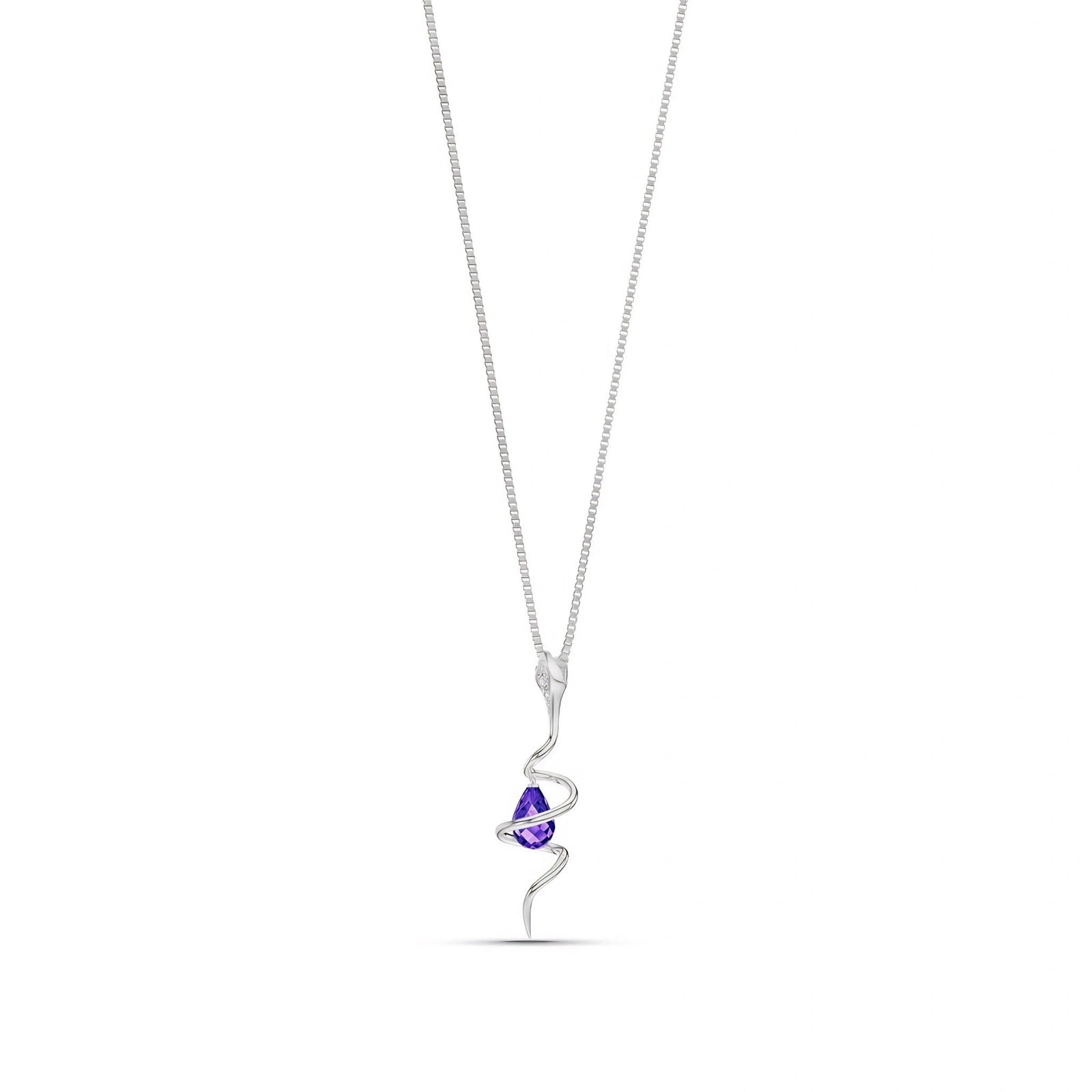 White Gold Pendant Necklace Amethyst 10K — Argentina