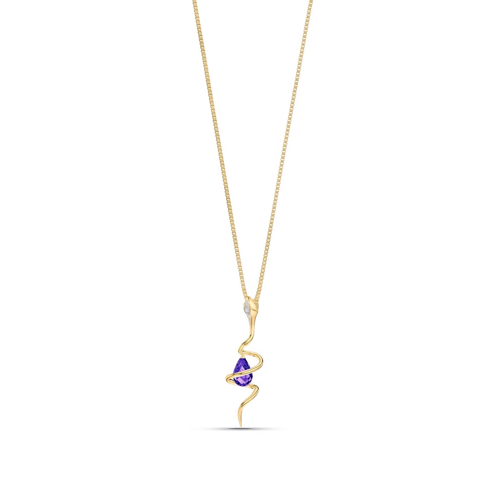 Yellow Gold Pendant Necklace Amethyst 10K — Argentina