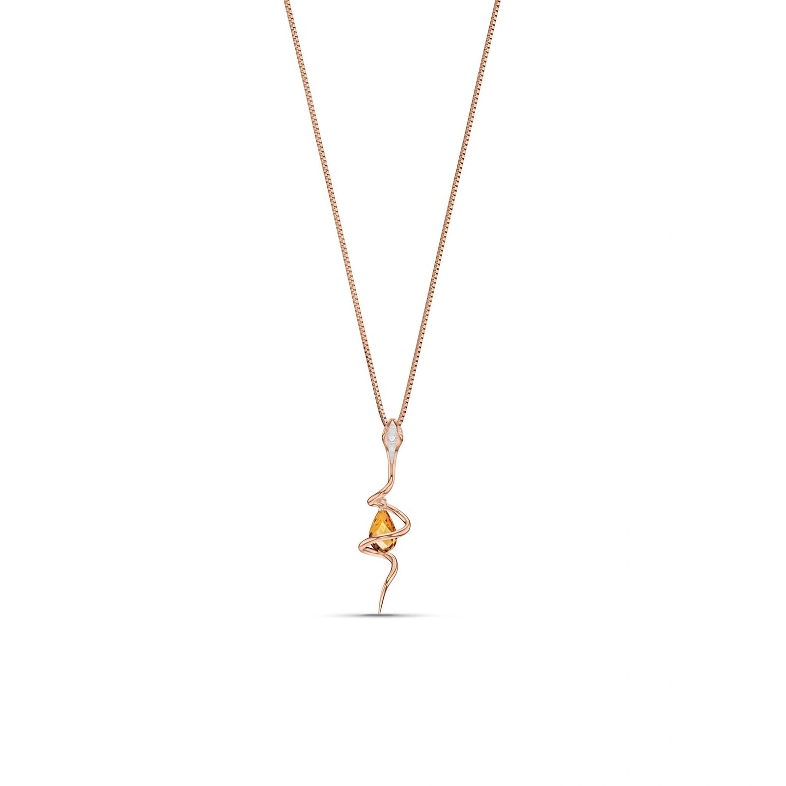 Rose Gold Pendant Necklace Citrine 10K — Argentina
