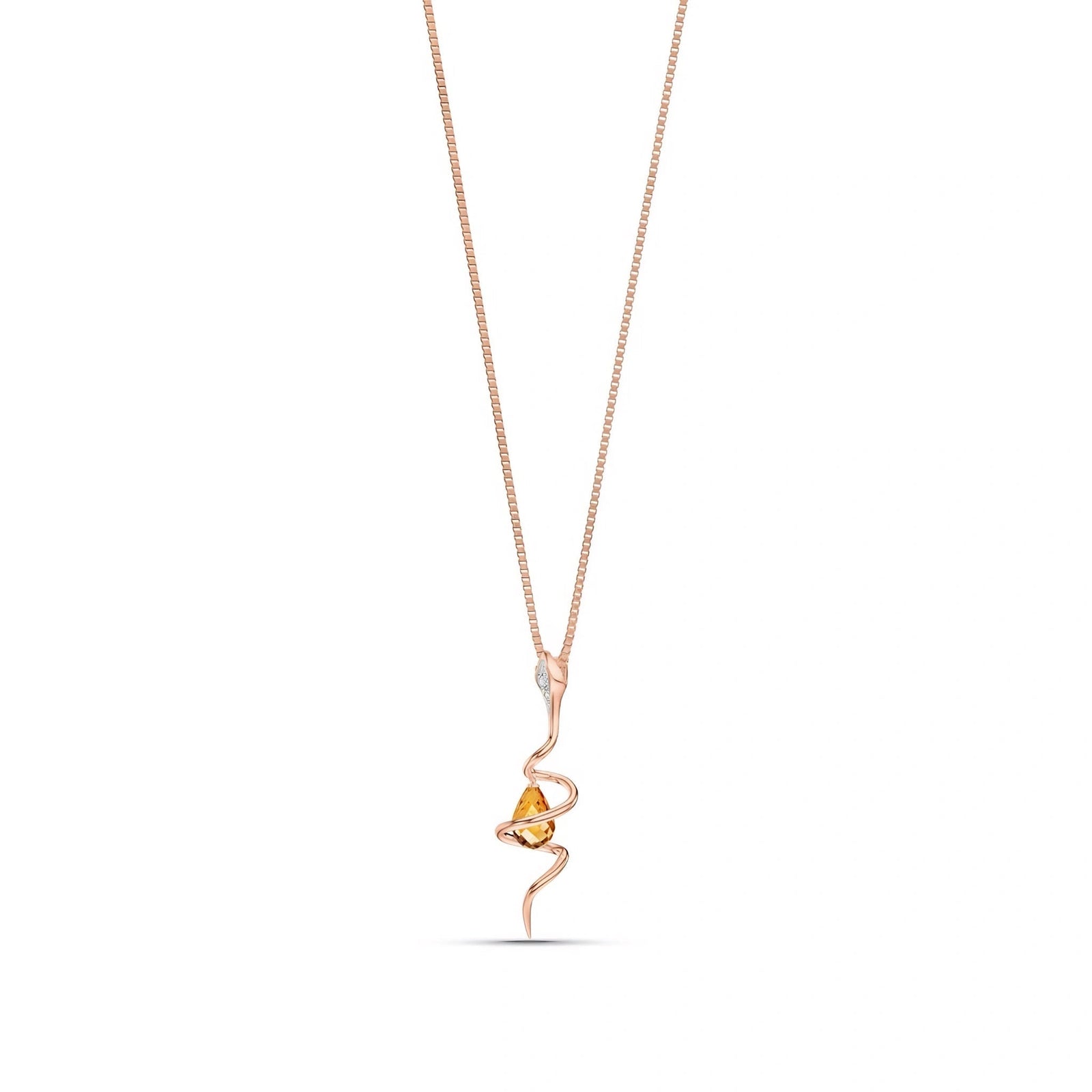 Rose Gold Pendant Necklace Citrine 10K — Argentina