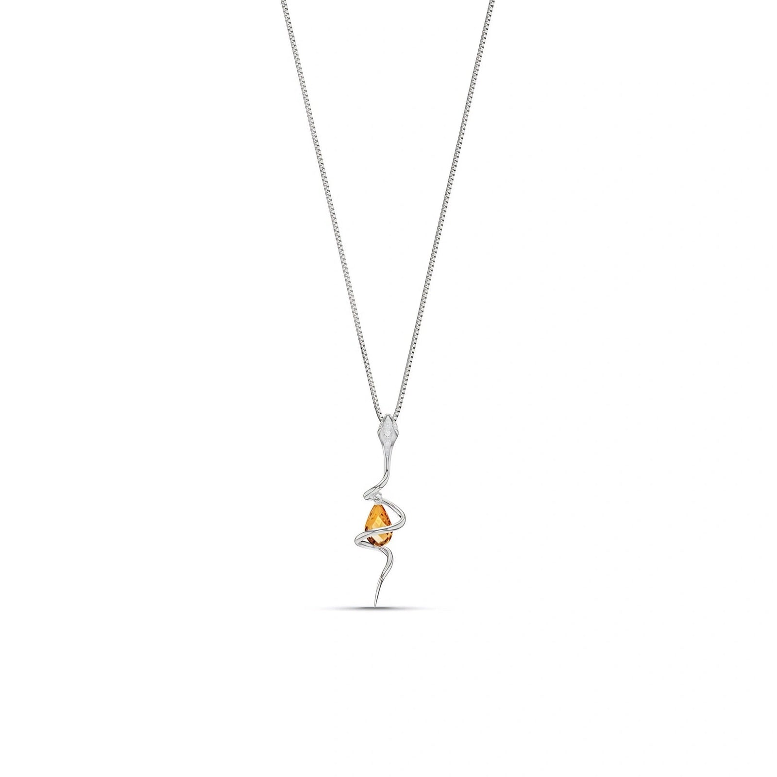 White Gold Pendant Necklace Citrine 10K — Argentina